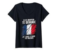 Mujer Patriota Francés Bandera Te ayudo A Hacer Tus Maletas Camiseta Cuello V