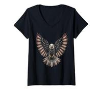 Mujer Patriotic American Flag Bald Eagle USA Pride 4th of July Camiseta Cuello V