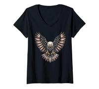 Mujer Patriotic American Flag Bald Eagle USA Pride 4th of July Camiseta Cuello V