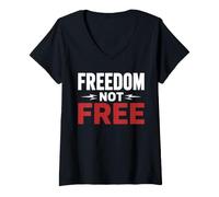 Mujer Patriotic Americans Quote Simple Freedom Is Not Free Camiseta Cuello V