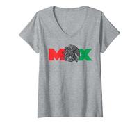 Mujer Patriotic México Heritage Cinco De Mayo Proud Mexican Roots Camiseta Cuello V