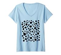 Mujer Patrón de camiseta con estampado dálmata, animal de la selva Camiseta Cuello V