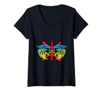 Mujer Patrón de cerámica Kabyle Antigua - Cultura gráfica bereber Camiseta Cuello V
