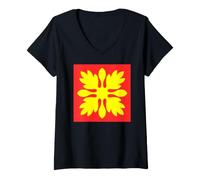 Mujer Patrón de edredón Hawaiano Royal Hawaii Ali'I Island Heritage Camiseta Cuello V
