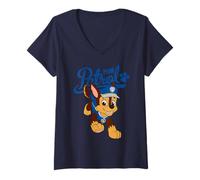 Mujer Patrulla Canina Marshall Acción Pose Rescate Cachorro Dibujos Anim Camiseta Cuello V