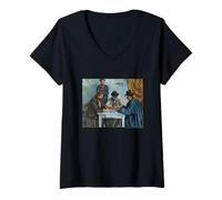 Mujer Paul Cezanne The Card Players Camiseta Cuello V