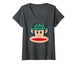 Mujer Paul Frank Julius El Mono Sombrero de Camping Camiseta Cuello V