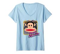 Mujer Paul Frank Julius La Cabeza de Mono Naturaleza Aventura Camiseta Cuello V