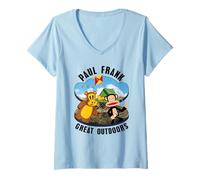 Mujer Paul Frank Julius Monkey & Worry Bear The Great Outdoors Camiseta Cuello V