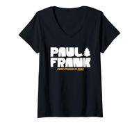 Mujer Paul Frank Todo es Pino Aventura Camping Camiseta Cuello V