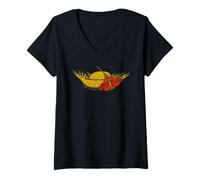 Mujer Pava Jibaro puertorriqueña con Vibrante Flor Maga Camiseta Cuello V