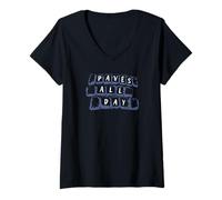Mujer Pavés All Day - para los Amantes del adoquín Ciclista Camiseta Cuello V