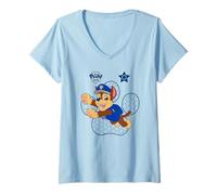 Mujer Paw Patrol Chase Action Pup Badge Camiseta Cuello V