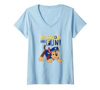 Mujer Paw Patrol Chase Mission Have Fun Bold Design Camiseta Cuello V