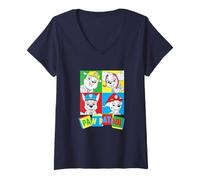 Mujer Paw Patrol Color Block Pups With Toy Blocks Logo Camiseta Cuello V