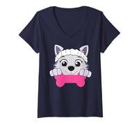 Mujer Paw Patrol Everest Team Rescue Hero Adventure Bay Fun Retro Camiseta Cuello V