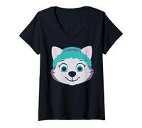 Mujer Paw Patrol Everest Team Rescue Hero Adventure Bay Pup Retro Camiseta Cuello V