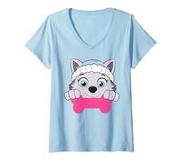 Mujer Paw Patrol Everest Team Rescue Hero Adventure Bay Retro Fun Camiseta Cuello V