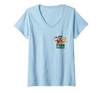 Mujer Paw Patrol Group Shot Left Chest Paw Power Camiseta Cuello V