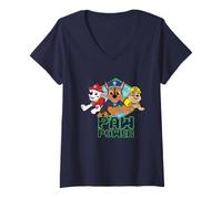 Mujer Paw Patrol Group Trio Shot Paw Power Camiseta Cuello V