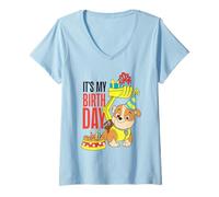 Mujer Paw Patrol It's My Birthday Happy Birthday Rubble Camiseta Cuello V