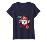 Mujer Paw Patrol Marshall Air Action Pose Rescue Obra de Arte clásica Camiseta Cuello V