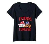 Mujer Paw Patrol Marshall and Chase Friends Furever Camiseta Cuello V
