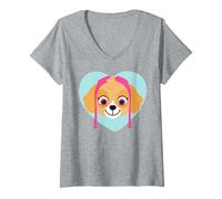 Mujer Paw Patrol Skye Rescue Hero Adventure Bay Love Classic Heart Camiseta Cuello V