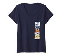 Mujer Paw Patrol Team Paw Pup Stack Camiseta Cuello V