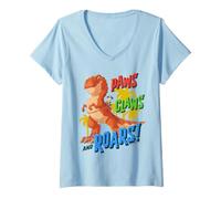 Mujer Paw Patrol: The Dino Movie Paws Claws and Roars Camiseta Cuello V