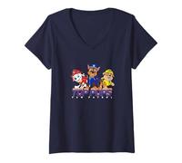 Mujer Paw Patrol Top Pups Retro Text Adventure Squad Camiseta Cuello V