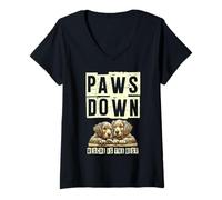 Mujer Paws Down Rescue es el mejor rescatador de mascotas para amantes del rescate de animales Camiseta Cuello V