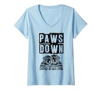 Mujer Paws Down Rescue es el mejor rescatador de mascotas para amantes del rescate de animales Camiseta Cuello V