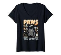 Mujer Paws off the counter Camiseta Cuello V