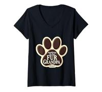 Mujer Pawsitively, el mejor abuelo peludo de todos los tiempos, abuelo, gato, perro y abuelo Camiseta Cuello V