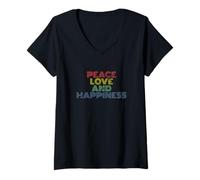 Mujer Paz Amor Felicidad - Bondad Compasión Cuidar Camiseta Cuello V
