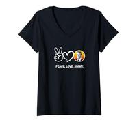 Mujer Paz Amor Jimmy Carter 39 Presidente USA Retro Vintage Camiseta Cuello V