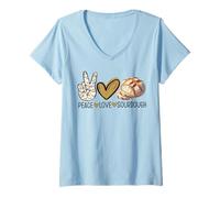 Mujer Paz Amor Masa Madre Hacer Pan Masa Madre Casera Camiseta Cuello V