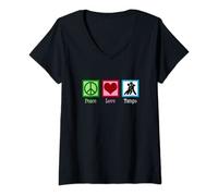 Mujer Paz Amor Tango Bailando Camiseta Cuello V