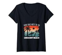 Mujer Paz Junto al mar - Crescent Beach Camiseta Cuello V