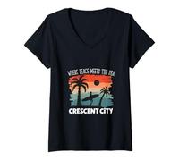 Mujer Paz Junto al mar - Crescent City Camiseta Cuello V