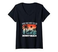 Mujer Paz Junto al mar - Dewey Beach Camiseta Cuello V