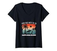 Mujer Paz Junto al mar - Isla Santa Rosa Camiseta Cuello V