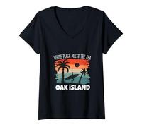 Mujer Paz Junto al mar - Oak Island Camiseta Cuello V
