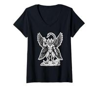 Mujer Pazuzu Antiguo Dios Demonio Mesopotámico Camiseta Cuello V