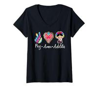 Mujer Peace Love Adelita Mexican Pride Mexico Paz Amor Adelita Camiseta Cuello V