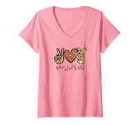 Mujer Peace Love Easter Bunny For Women with Sunflower and Rabbit Camiseta Cuello V