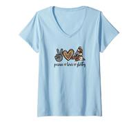 Mujer Peace Love Sloths Graphic For Women and Girls Cute Sloth Mom Camiseta Cuello V