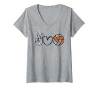 Mujer Peace Love Volleyball - Texas Women Teen Girls Tween Camiseta Cuello V
