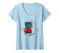 Mujer Peanuts Christmas Charlie Brown Good Grief - Bola de Navidad Camiseta Cuello V